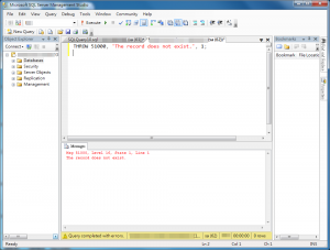 Microsoft SQL Server 2012 支援 THROW 不支援 RAISERROR 舊寫法
